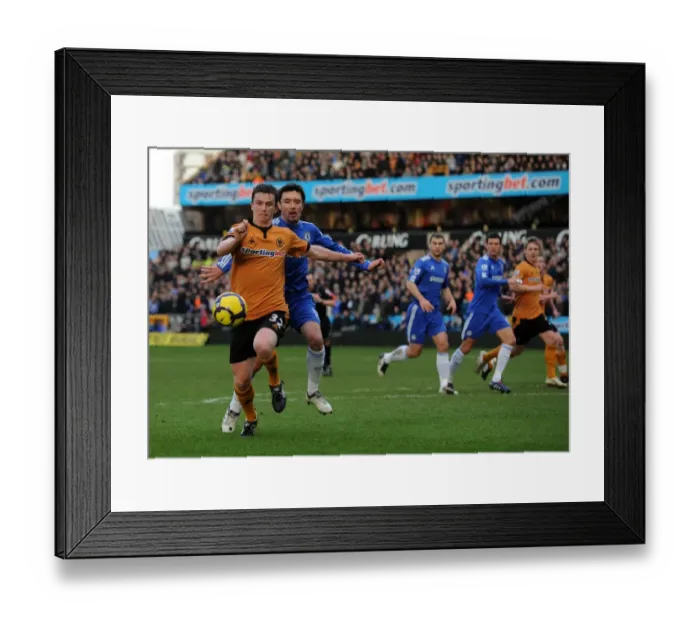 Framed Print : Foley vs. Zhirkov: A Premier League Showdown - Wolverhampton Wanderers vs. Chelsea