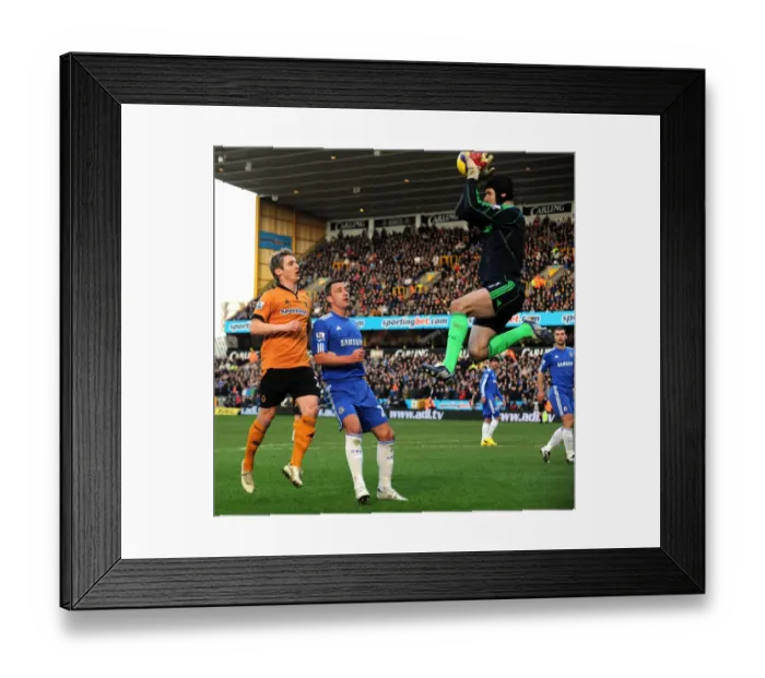 Framed Print : Intense Rivalry: Kevin Doyle and John Terry's Vigil Over Petr Cech during Wolverhampton Wanderers vs Chelsea Framed Print : Intense Rivalry: Kevin Doyle and John Terry's Vigil Over Petr Cech during Wolverhampton Wanderers vs Chelsea