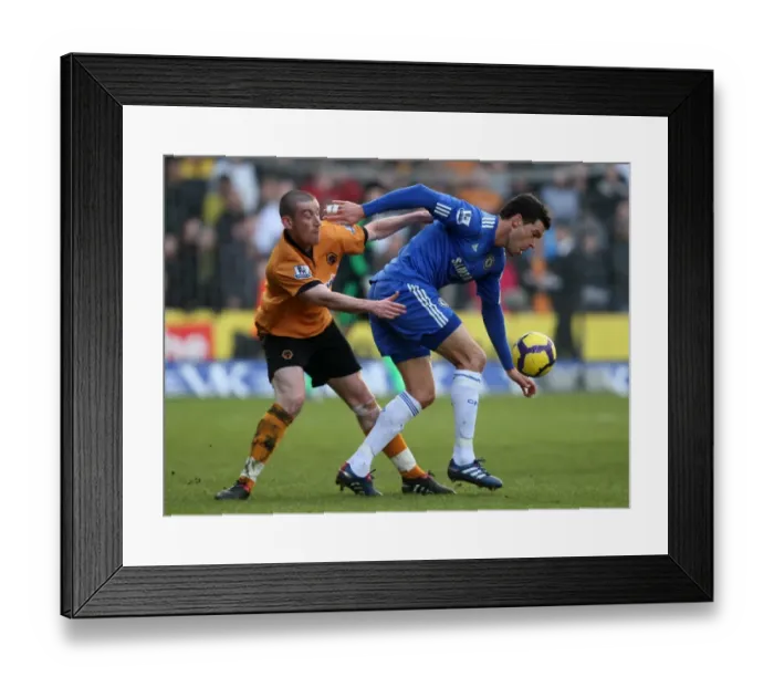Framed Print : Midfield Battle: Jones vs Ballack - Wolverhampton Wanderers vs Chelsea