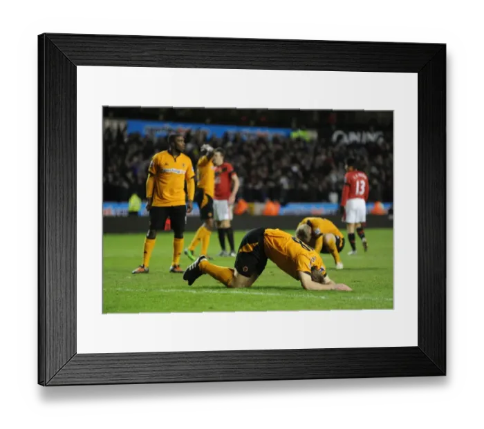 Framed Print : Disbelief on Sam Vokes Face: Close-Range Miss vs Manchester United (Wolverhampton Wanderers, 2010) Framed Print : Disbelief on Sam Vokes Face: Close-Range Miss vs Manchester United (Wolverhampton Wanderers, 2010)