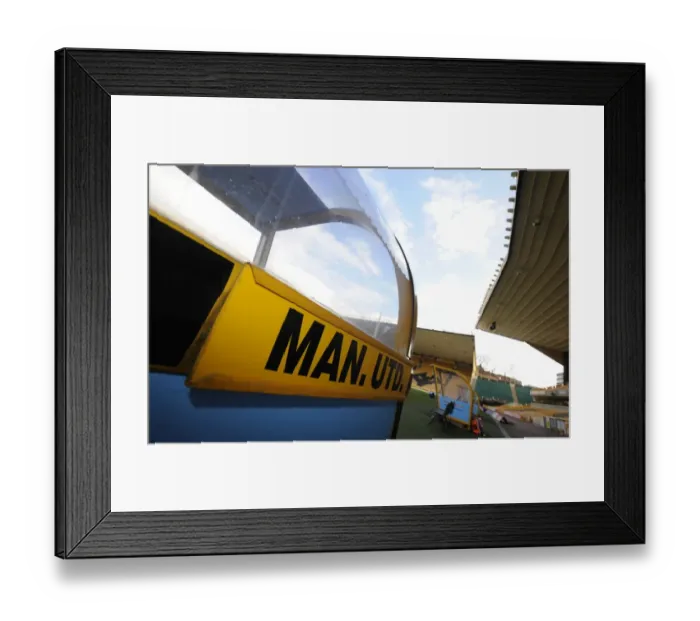 Framed Print : Manchester United Away Dugout at Wolves Stadium during Barclays Premier League Match (Wolverhampton Wanderers vs Manchester United, 06-03-10) Framed Print : Manchester United Away Dugout at Wolves Stadium during Barclays Premier League Match (Wolverhampton Wanderers vs Manchester United, 06-03-10)