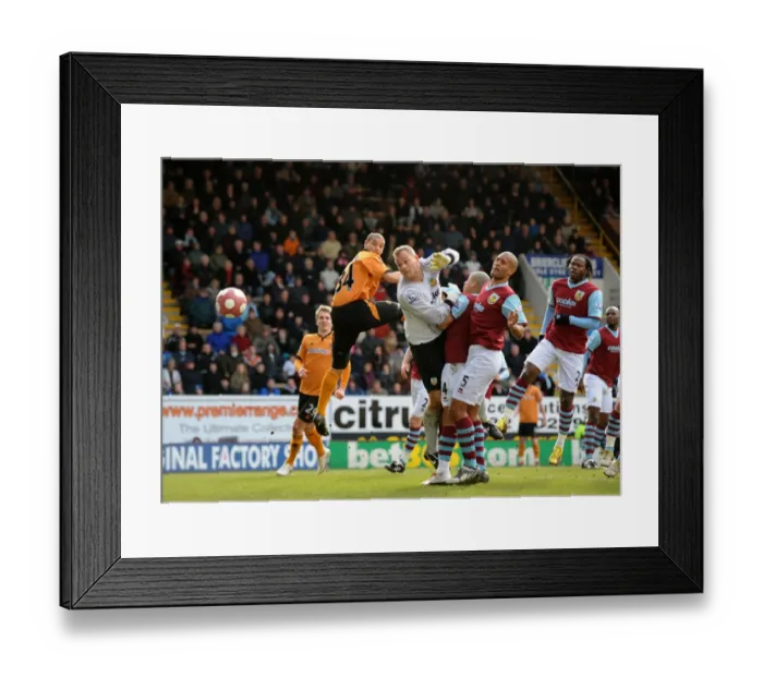 Framed Print : Brian Jensen vs. Adlene Guedioura: A Battle in the Barclays Premier League - Burnley vs. Wolverhampton Wanderers Framed Print : Brian Jensen vs. Adlene Guedioura: A Battle in the Barclays Premier League - Burnley vs. Wolverhampton Wanderers