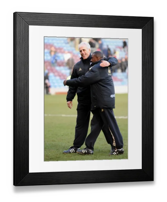 Framed Print : Mick McCarthy and Terry Connor Leading Wolverhampton Wanderers in Barclays Premier League Clash Against Burnley