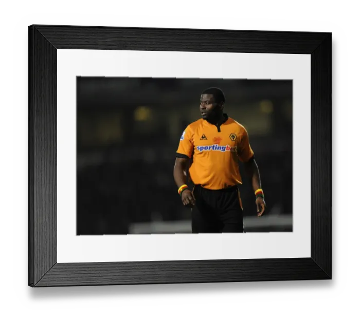 Framed Print : Wolverhampton Wanderers vs. West Ham United: George Elokobi in Premier League Action Framed Print : Wolverhampton Wanderers vs. West Ham United: George Elokobi in Premier League Action