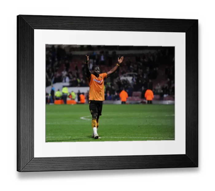 Framed Print : Wolverhampton Wanderers: George Elokobi Leads the Celebration after Securing Victory over West Ham United in the Barclays Premier League Framed Print : Wolverhampton Wanderers: George Elokobi Leads the Celebration after Securing Victory over West Ham United in the Barclays Premier League