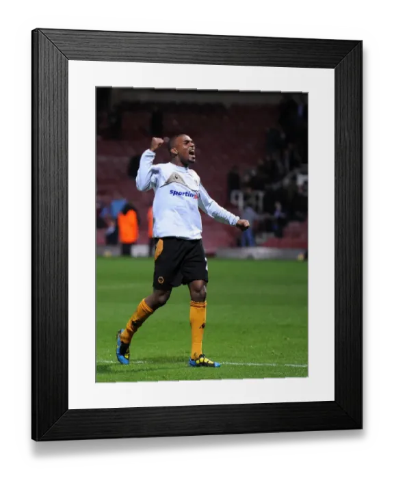 Framed Print : Wolverhampton Wanderers: Ronald Zubar's Euphoric Reaction to Full-Time Victory over West Ham United (Premier League) Framed Print : Wolverhampton Wanderers: Ronald Zubar's Euphoric Reaction to Full-Time Victory over West Ham United (Premier League)