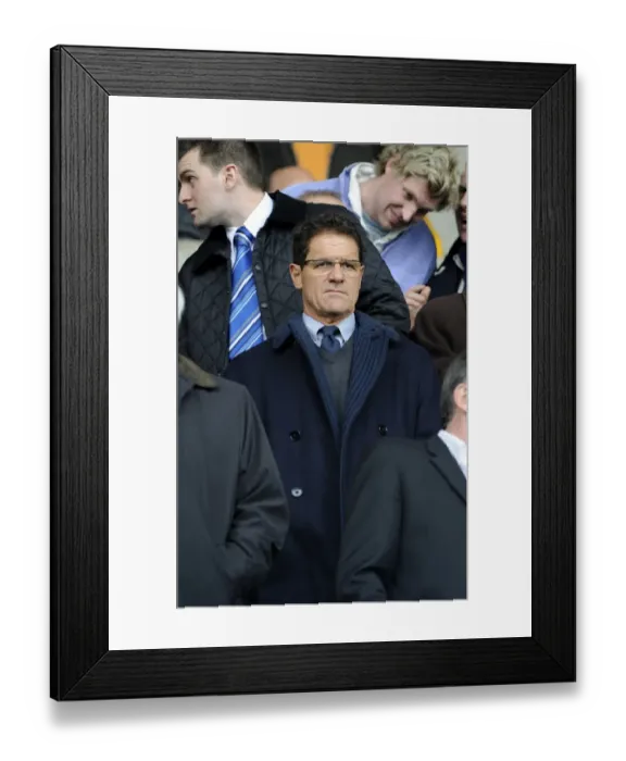 Framed Print : Fabio Capello: England Manager at Wolves vs Everton, Premier League (2010)