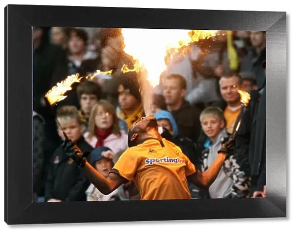 Sizzling Half-Time: Fire Eaters Light Up Wolves vs Bolton Wanderers, Barclays Premier League