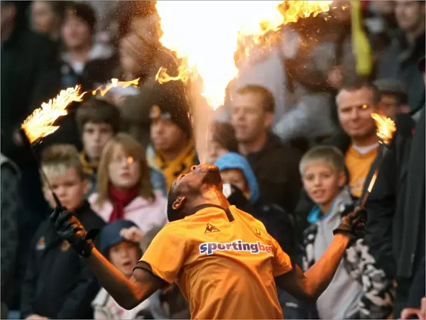 Sizzling Half-Time: Fire Eaters Light Up Wolves vs Bolton Wanderers, Barclays Premier League