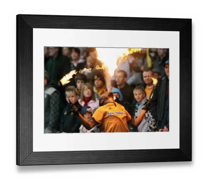 Framed Print : Sizzling Half-Time: Fire Eaters Light Up Wolves vs Bolton Wanderers, Barclays Premier League Framed Print : Sizzling Half-Time: Fire Eaters Light Up Wolves vs Bolton Wanderers, Barclays Premier League