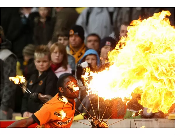 Sizzling Half-Time: Wolves vs Bolton Wanderers - Barclays Premier League: Fire Eaters Ignite the Crowd
