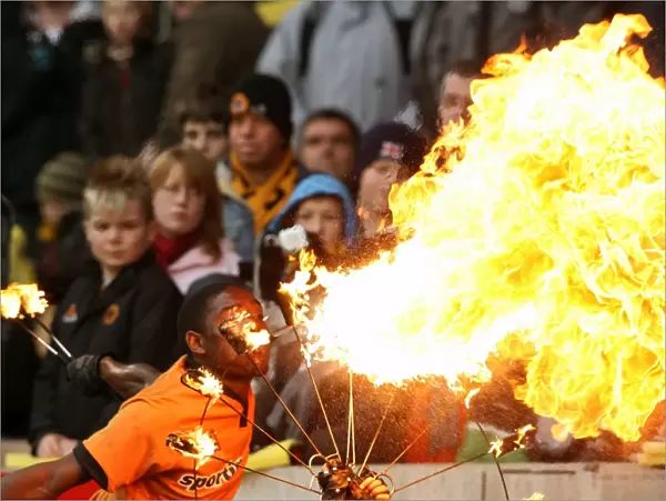 Sizzling Half-Time: Wolves vs Bolton Wanderers - Barclays Premier League: Fire Eaters Ignite the Crowd