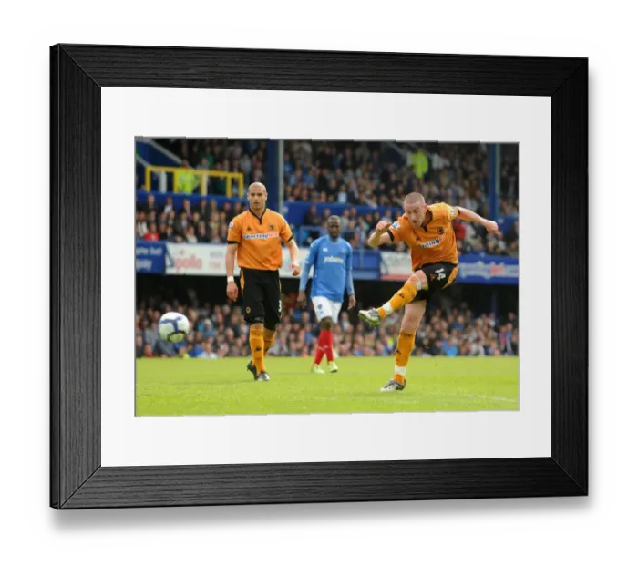 Framed Print : David Jones Determined Strike: Portsmouth vs. Wolverhampton Wanderers, Barclays Premier League Framed Print : David Jones Determined Strike: Portsmouth vs. Wolverhampton Wanderers, Barclays Premier League