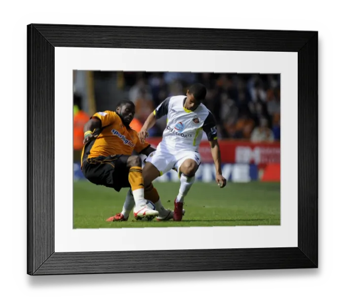 Framed Print : Elokobi vs. Campbell: A Premier League Battle - Wolverhampton Wanderers vs. Sunderland Framed Print : Elokobi vs. Campbell: A Premier League Battle - Wolverhampton Wanderers vs. Sunderland