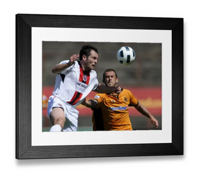 Framed Print : Wolverhampton Wanderers vs. Bohemian: Fletcher and Doherty Go Head-to-Head in Pre-Season Friendly Match in Ireland