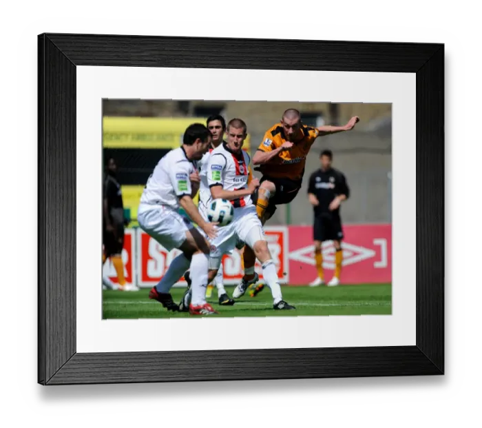 Framed Print : Wolverhampton Wanderers Pre-Season Tour of Ireland: David Jones Determined Strike against Bohemians