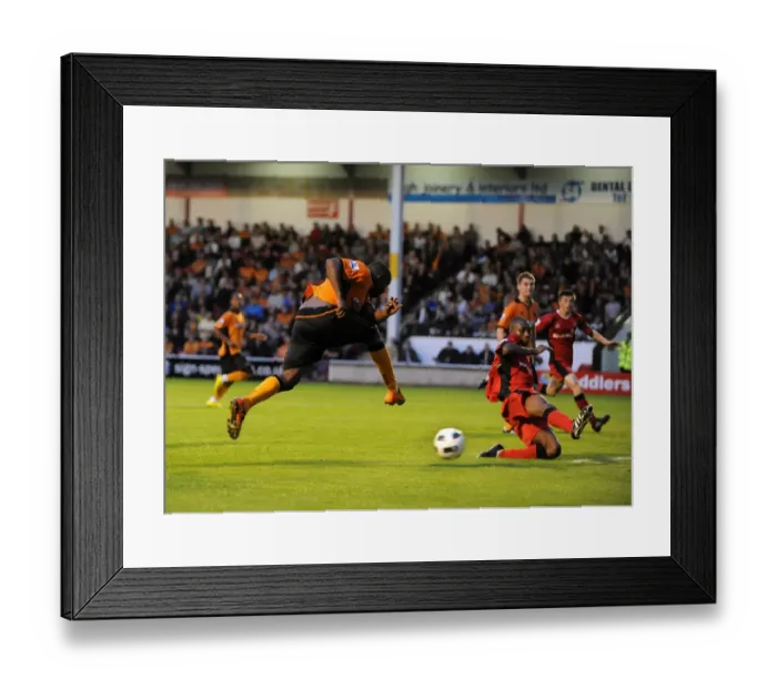 Framed Print : Sylvan Ebanks-Blake's Stunning Goal: Wolverhampton Wanderers Lead 4-0 Against Walsall (Pre-Season Friendly) Framed Print : Sylvan Ebanks-Blake's Stunning Goal: Wolverhampton Wanderers Lead 4-0 Against Walsall (Pre-Season Friendly)