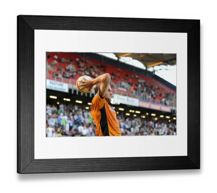 Framed Print : Jelle Van Damme of Wolverhampton Wanderers Gears Up for Throw-In During Pre-Season Match against RCSC Charleroi Framed Print : Jelle Van Damme of Wolverhampton Wanderers Gears Up for Throw-In During Pre-Season Match against RCSC Charleroi