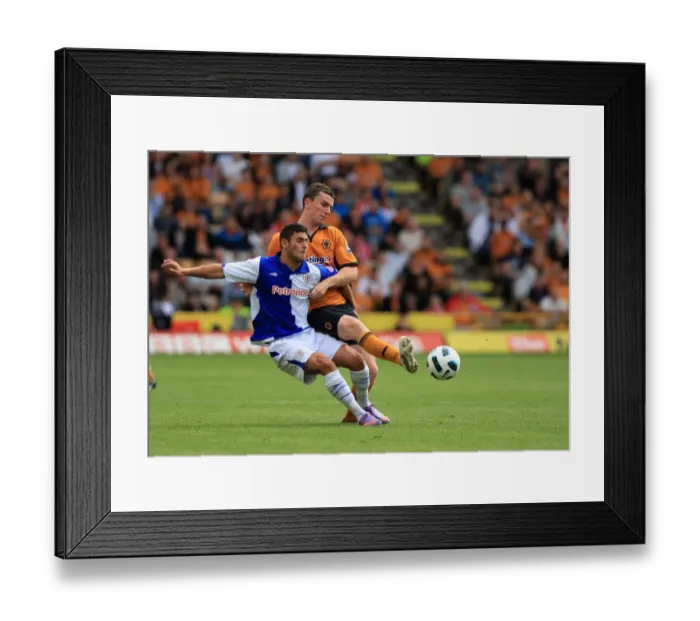 Framed Print : A Clash of Stars: Wolverhampton Wanderers Kevin Foley vs Athletic Bilbao's David Lopez