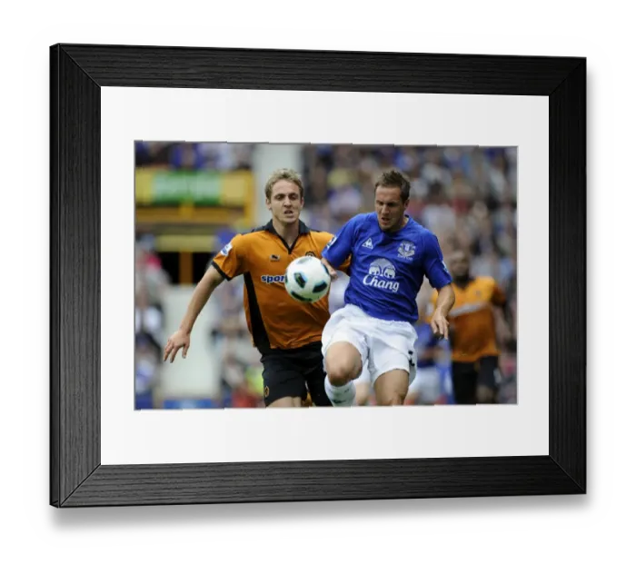 Framed Print : Tactical Showdown: Kevin Doyle vs. Philip Jagielka - Everton vs. Wolverhampton Wanderers, Barclays League Soccer Match Framed Print : Tactical Showdown: Kevin Doyle vs. Philip Jagielka - Everton vs. Wolverhampton Wanderers, Barclays League Soccer Match