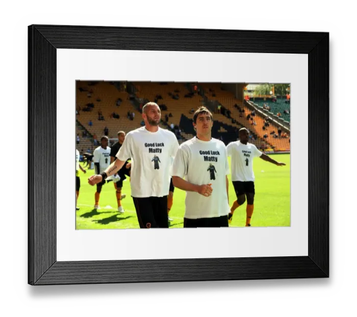 Framed Print : Wolverhampton Wanderers: Van Damme and Ward in Unified Murray Shirts - Wolves vs. Newcastle United, Premier League Framed Print : Wolverhampton Wanderers: Van Damme and Ward in Unified Murray Shirts - Wolves vs. Newcastle United, Premier League