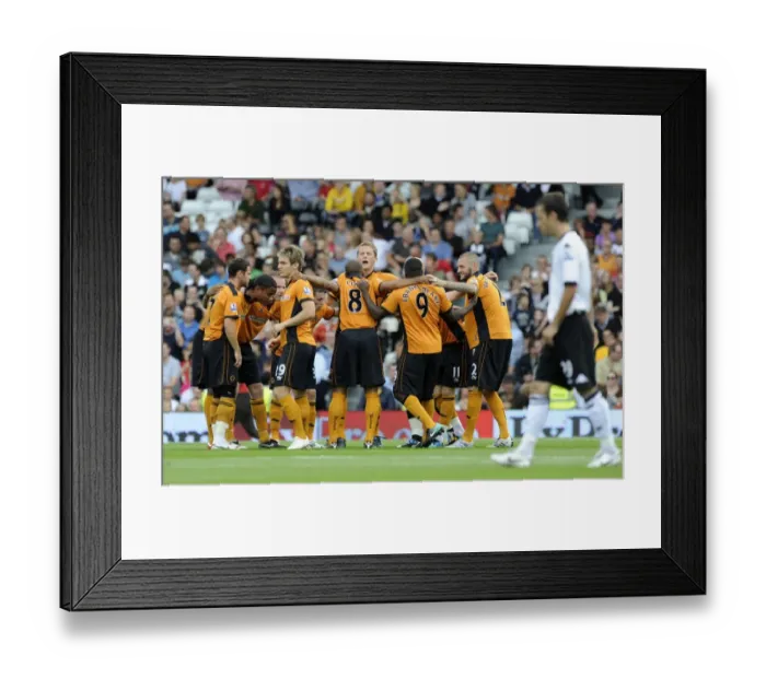 Framed Print : Wolverhampton Wanderers: United in Focus - Pre-Match Huddle (Fulham vs. Wolves, Premier League)