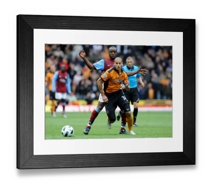 Framed Print : Clash of Midfield Titans: Guedioura vs. Reo-Coker - Wolverhampton Wanderers vs. Aston Villa, Barclays Premier League