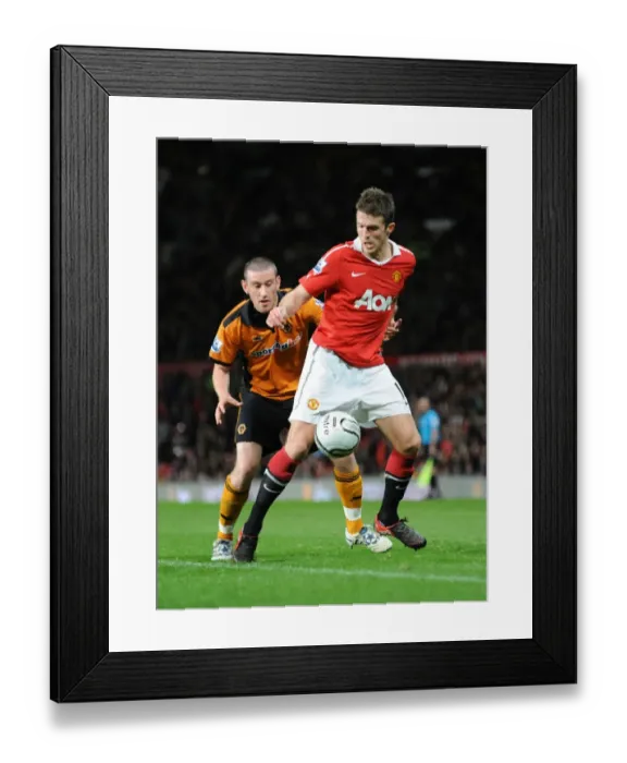 Framed Print : Michael Carrick vs. David Jones: A Carling Cup Showdown - Manchester United vs. Wolverhampton Wanderers