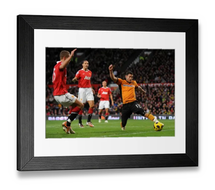 Framed Print : Matt Jarvis in Action: Manchester United vs. Wolverhampton Wanderers - Barclays Premier League Showdown