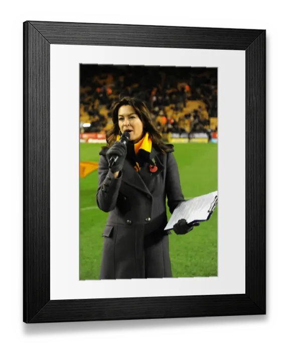 Framed Print : Suzi Perry at Wolves: Wolverhampton Wanderers vs Arsenal in Barclays Premier League Soccer Match Framed Print : Suzi Perry at Wolves: Wolverhampton Wanderers vs Arsenal in Barclays Premier League Soccer Match