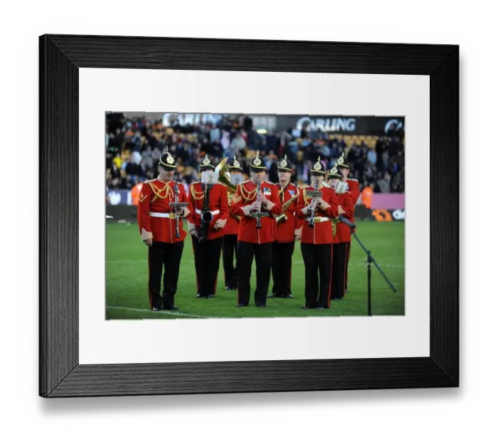 Framed Print : Saluting the Armed Forces: Wolverhampton Wanderers vs. Bolton Wanderers - Premier League Soccer with Armed Forces Band at Molineux Framed Print : Saluting the Armed Forces: Wolverhampton Wanderers vs. Bolton Wanderers - Premier League Soccer with Armed Forces Band at Molineux