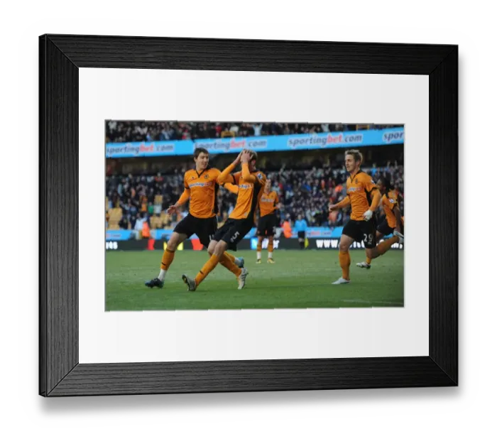 Framed Print : Disallowed Goal: Stearman's Celebration Halted as Wolves Score Against Sunderland Is Ruled Out Framed Print : Disallowed Goal: Stearman's Celebration Halted as Wolves Score Against Sunderland Is Ruled Out
