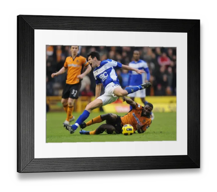 Framed Print : Clash of Titans: Sylvan Ebanks-Blake vs Scott Dann - Wolverhampton Wanderers vs Birmingham City, Barclays Premier League Framed Print : Clash of Titans: Sylvan Ebanks-Blake vs Scott Dann - Wolverhampton Wanderers vs Birmingham City, Barclays Premier League