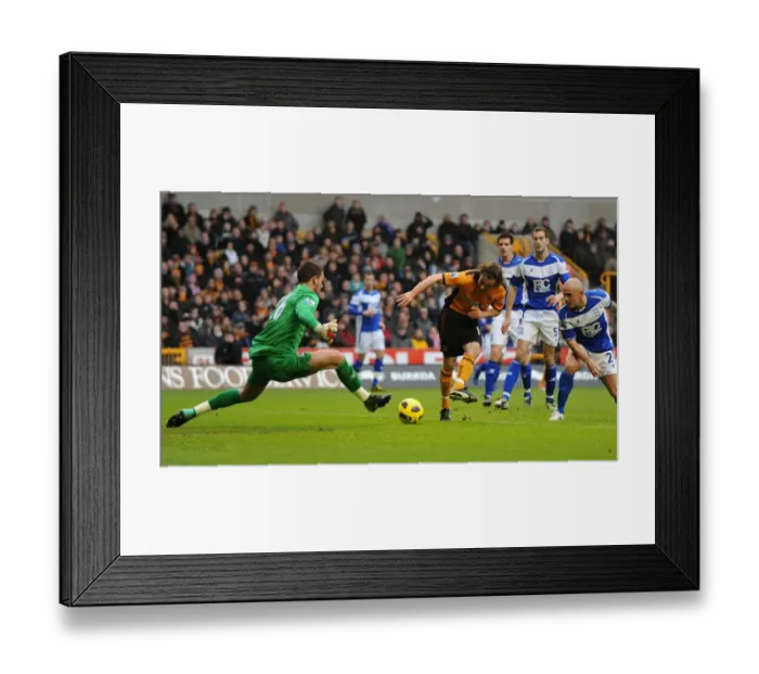 Framed Print : Determined Shot: Stephen Hunt Goes for Glory against Birmingham City (Wolverhampton Wanderers in Barclays Premier League) Framed Print : Determined Shot: Stephen Hunt Goes for Glory against Birmingham City (Wolverhampton Wanderers in Barclays Premier League)