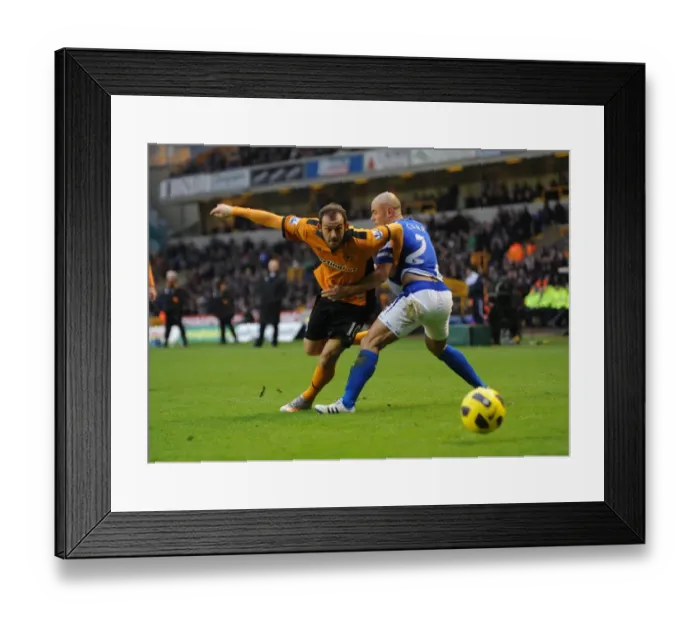 Framed Print : Steven Fletcher vs. Stephen Carr: A Battle in the Black Country Derby - Wolverhampton Wanderers vs. Birmingham City, Barclays Premier League: Intense Rivalry on the Football Field Framed Print : Steven Fletcher vs. Stephen Carr: A Battle in the Black Country Derby - Wolverhampton Wanderers vs. Birmingham City, Barclays Premier League: Intense Rivalry on the Football Field