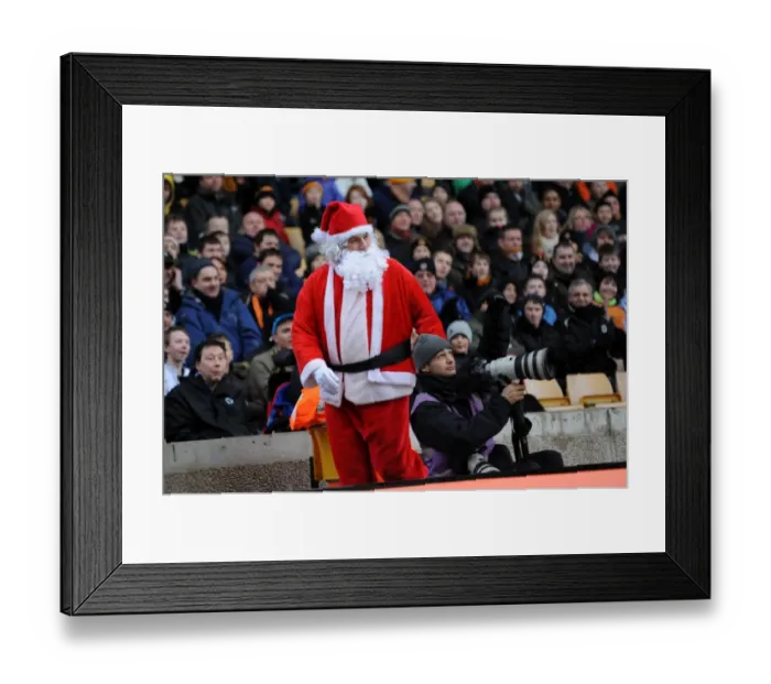 Framed Print : Father Christmas Shares Soccer Wisdom: Wolverhampton Wanderers vs Birmingham City (Premier League)