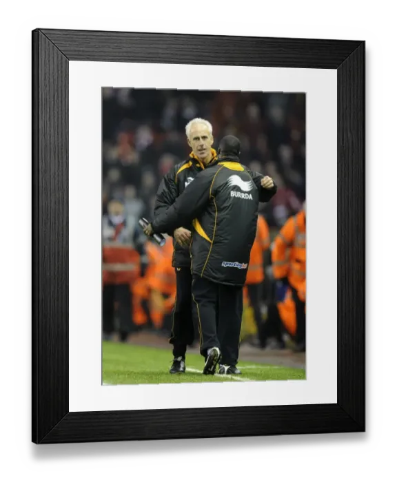 Framed Print : Mick McCarthy's Glory: Wolves Celebrate Full-Time Victory over Liverpool (BPL) Framed Print : Mick McCarthy's Glory: Wolves Celebrate Full-Time Victory over Liverpool (BPL)