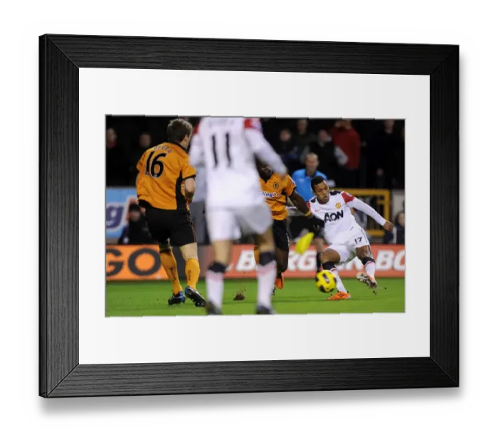 Framed Print : Nani Scores the Opener: Manchester United Takes Early Lead Against Wolverhampton Wanderers in Premier League Framed Print : Nani Scores the Opener: Manchester United Takes Early Lead Against Wolverhampton Wanderers in Premier League