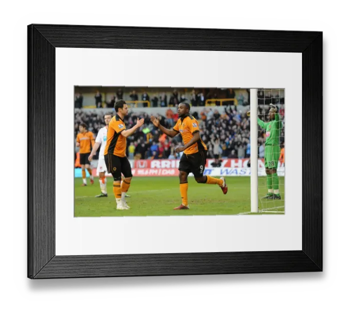 Framed Print : Sylvan Ebanks-Blake's Hat-Trick: Wolverhampton Wanderers 3-0 Victory over Blackpool