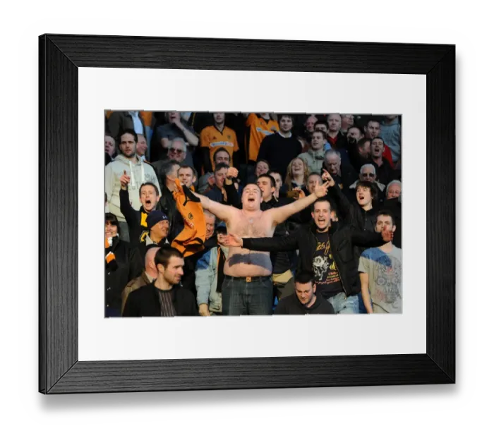 Framed Print : Wolverhampton Wanderers: Euphoric Fans Celebrate Victory Over Aston Villa (Premier League)