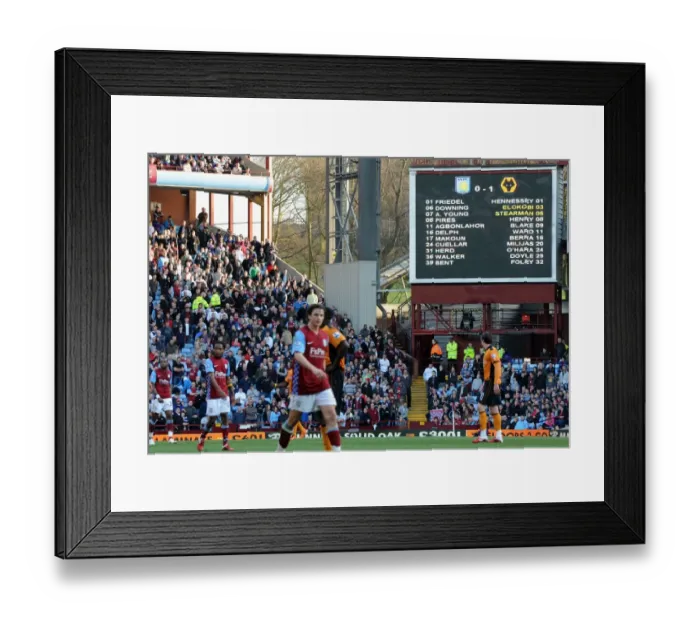 Framed Print : 0-1 in Favor of Wolverhampton Wanderers: Aston Villa vs. Wolves - Barclays Premier League Soccer Match