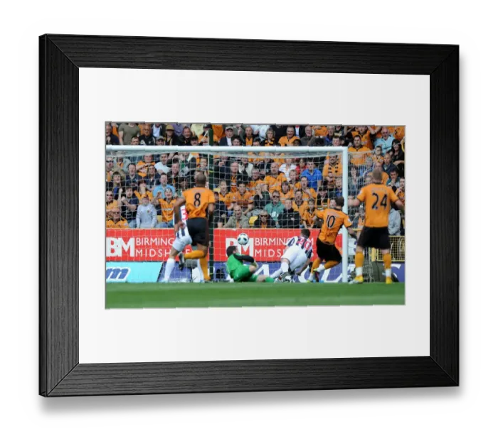 Framed Print : Steven Fletcher Scores the Opener: Wolverhampton Wanderers Take the Lead Against West Bromwich Albion in the Premier League Framed Print : Steven Fletcher Scores the Opener: Wolverhampton Wanderers Take the Lead Against West Bromwich Albion in the Premier League
