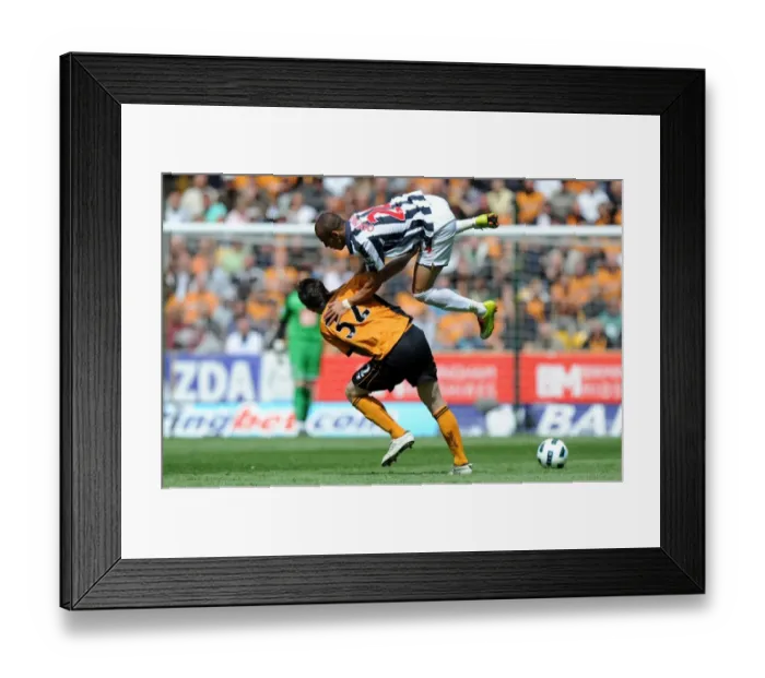 Framed Print : Intense Rivalry: Foley vs. Odemwingie - Wolverhampton Wanderers vs. West Bromwich Albion, Barclays Premier League