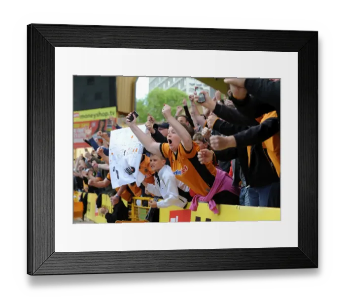 Framed Print : Euphoria in the Jack Harris Stand: Wolves Third Goal vs. West Bromwich Albion (Premier League)