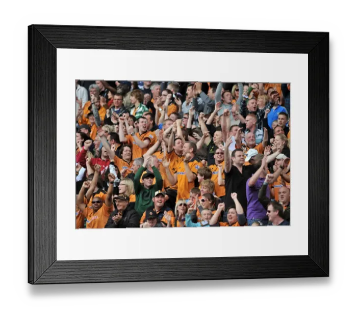 Framed Print : Wolverhampton Wanderers: Triumphant Fans Celebrate Premier League Victory Over West Bromwich Albion