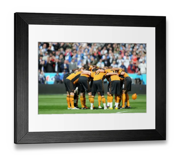 Framed Print : Wolverhampton Wanderers: United in Focus - Premier League Showdown: Wolves vs. Blackburn Rovers - Pre-Match Huddle Framed Print : Wolverhampton Wanderers: United in Focus - Premier League Showdown: Wolves vs. Blackburn Rovers - Pre-Match Huddle