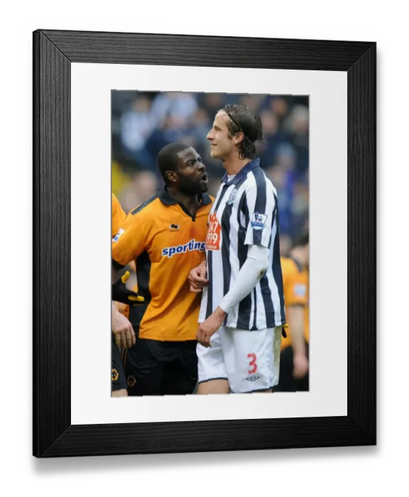Framed Print : Fiery Rivalry: Elokobi vs. Olsson Clash - Wolverhampton Wanderers vs. West Bromwich Albion in the Barclays Premier League Framed Print : Fiery Rivalry: Elokobi vs. Olsson Clash - Wolverhampton Wanderers vs. West Bromwich Albion in the Barclays Premier League