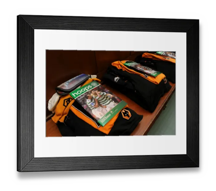 Framed Print : Wolverhampton Wanderers: Behind the Scenes at Celtic Park - Pre-Match Preparation in the Away Dressing Room Framed Print : Wolverhampton Wanderers: Behind the Scenes at Celtic Park - Pre-Match Preparation in the Away Dressing Room