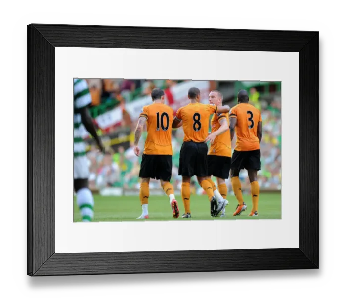 Framed Print : Jamie O'Hara Scores the Opener: Wolverhampton Wanderers Take Early Lead Against Celtic Framed Print : Jamie O'Hara Scores the Opener: Wolverhampton Wanderers Take Early Lead Against Celtic