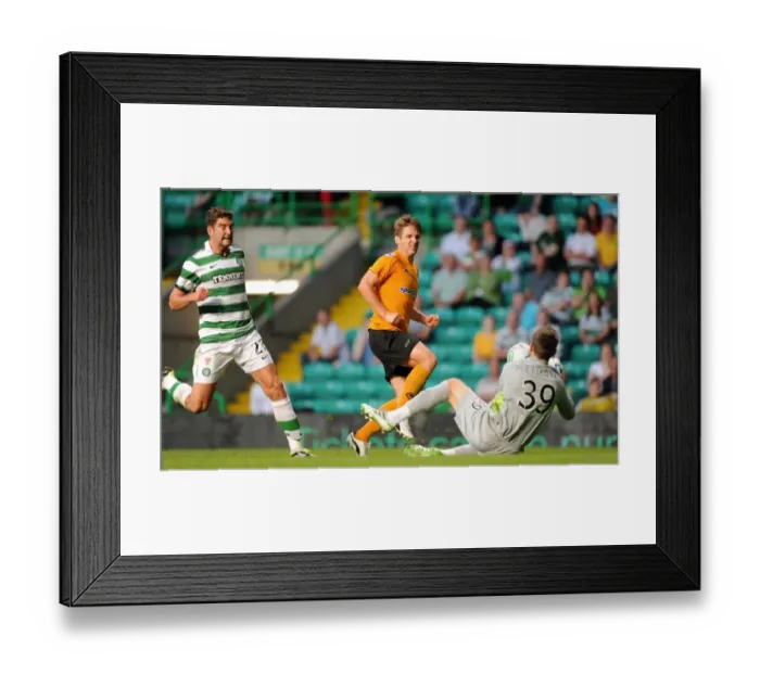 Framed Print : Wolverhampton Wanderers Kevin Doyle Thwarted by Celtic's Stipe Pletikosa: Pre-Season Friendly Showdown
